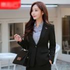 Single-button Blazer / Striped Shirt / Dress Pants / Set