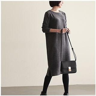 Round-neck Slit-side Dress