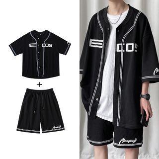 Couple Matching Set: Elbow-sleeve Jacket + Sweatshorts