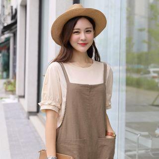 Round-neck Frilled-trim Cotton T-shirt