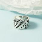 Poker Card Alloy Open Ring 1pc - Silver - One Size