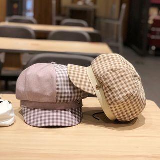 Plaid Panel Newsboy Cap