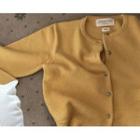 [dearest] Metallic-button Woolen Cardigan (yellow) One Size