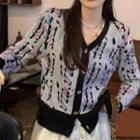 Pattern Cardigan Gray & Black - One Size