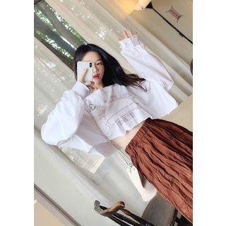 Lettered Oversized Crop T-shirt