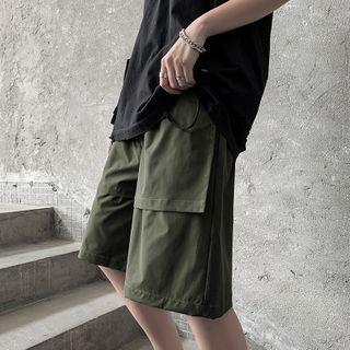 Pocket Front Plain Shorts