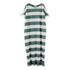 Short-sleeve Striped Maxi T-shirt Dress