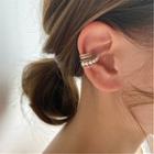 Layered Clip-on Earring 1 Pc - Gold - One Size