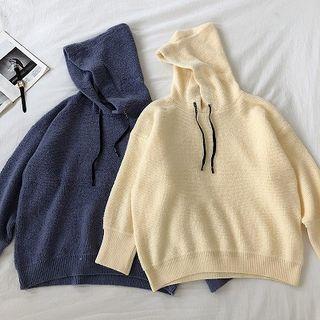 Plain Fleece Long-sleeve Hooded Sweater