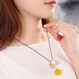 Rhinestone Floral Necklace As Shown In Figure - 90cm