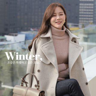 Raglan Double-breasted Coat With Sash