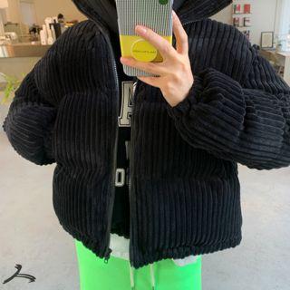Cropped Corduroy Padded Jacket