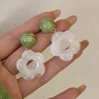 Sterling Silver Acrylic Flower Drop Earring 1 Pair - White - One Size