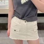 Tassel Trim Pencil Skirt Off-white - One Size