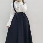 Cat Embroidery Shirt / Suspender Skirt / Set