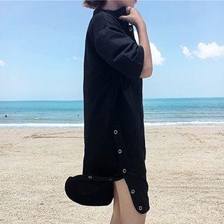 Plain Short-sleeve Polo Dress