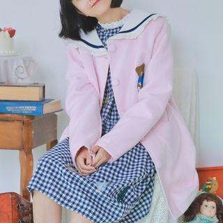 Lace Trim Woolen Coat