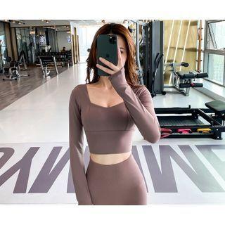 Square-neck Quick Dry Yoga Cropped Top