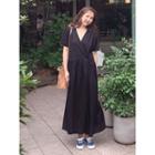 Pocket-detail Wrap-front Long Dress