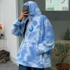 Crescent Embroidered Tie-dyed Hoodie