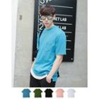 Short-sleeve Pocket-accent Colored T-shirt