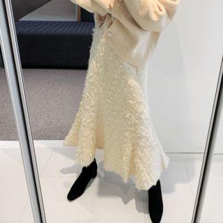 Band-waist Fringed Long Mermaid Skirt