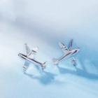 925 Sterling Silver Aeroplane Earring 1 Pair - 925 Silver - One Size