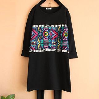 Print Fleece-lined Long-sleeve T-shirt