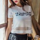 Short-sleeve Lettering Sports T-shirt