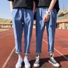Couple Matching Baggy Straight-fit Wash Out Jeans
