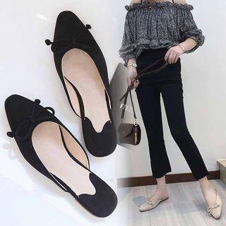 Faux Suede Tie Bow Mules