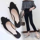 Faux Suede Tie Bow Mules