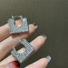 Square Rhinestone Alloy Earring 1 Pair - Silver - One Size