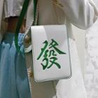 Mahjong Embroidered Crossbody Bag