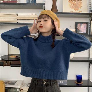 Cropped Mock-neck Sweatshirt