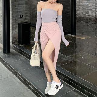 Tube Top / Arm Sleeve / A-line Skirt / Set