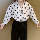 Family Matching Dotted Chiffon Long-sleeve Shirt