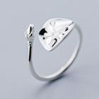 925 Sterling Silver Lotus Leaf Ring S925 Silver - Ring - Silver - One Size