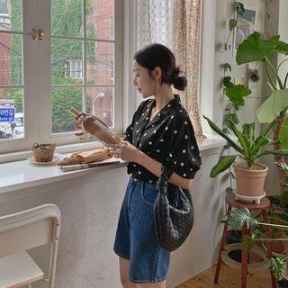 Polka-dot Puff-sleeve Shirt