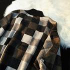 Checkered Zip-up Knit Jacket