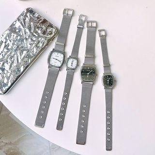 Square Dial Metal Strap Watch