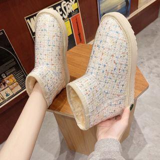 Sequined Fluffy-lined Short Snow Boots