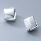 Brushed Square Sterling Silver Earring 1 Pair - S925silver - Silver - One Size