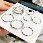 Set Of 7: Alloy Ring (assorted Designs)