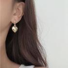 Heart & Disc Asymmetrical Alloy Dangle Earring 1 Pair - Asymmetric - Gold - One Size