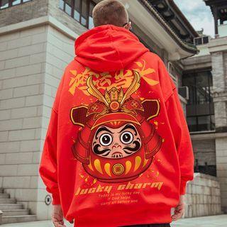 Daruma Print Hoodie