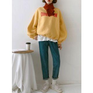 Pintuck-waist Washed Relaxed-fit Jeans