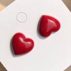 Acrylic Heart Earring 1 Pair - Red - One Size