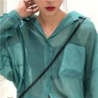 Sheer Shirt / Wide-leg Pants