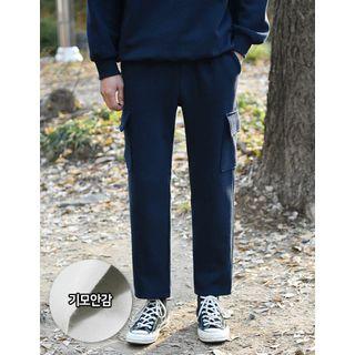 Fleece-lined Straight-cut Cargo Pants